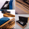 Coffret en bois laqué sycomore bleu pour magnum de Champagne Boërl & Kroff